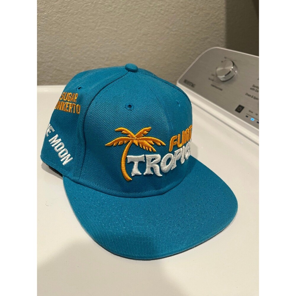 Headgear Classics Future Tropical Semi-Pro Collage Snapback Hat Teal Blue